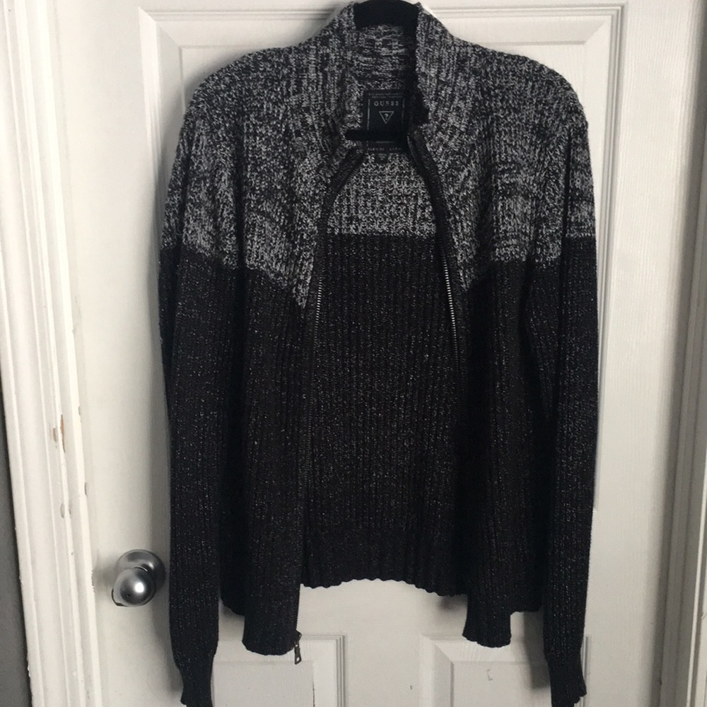 Guess Men’s Medium M Full Zip Up Sweater Jacket New Without Tags Very Warm Comfy - Picture 4 of 5